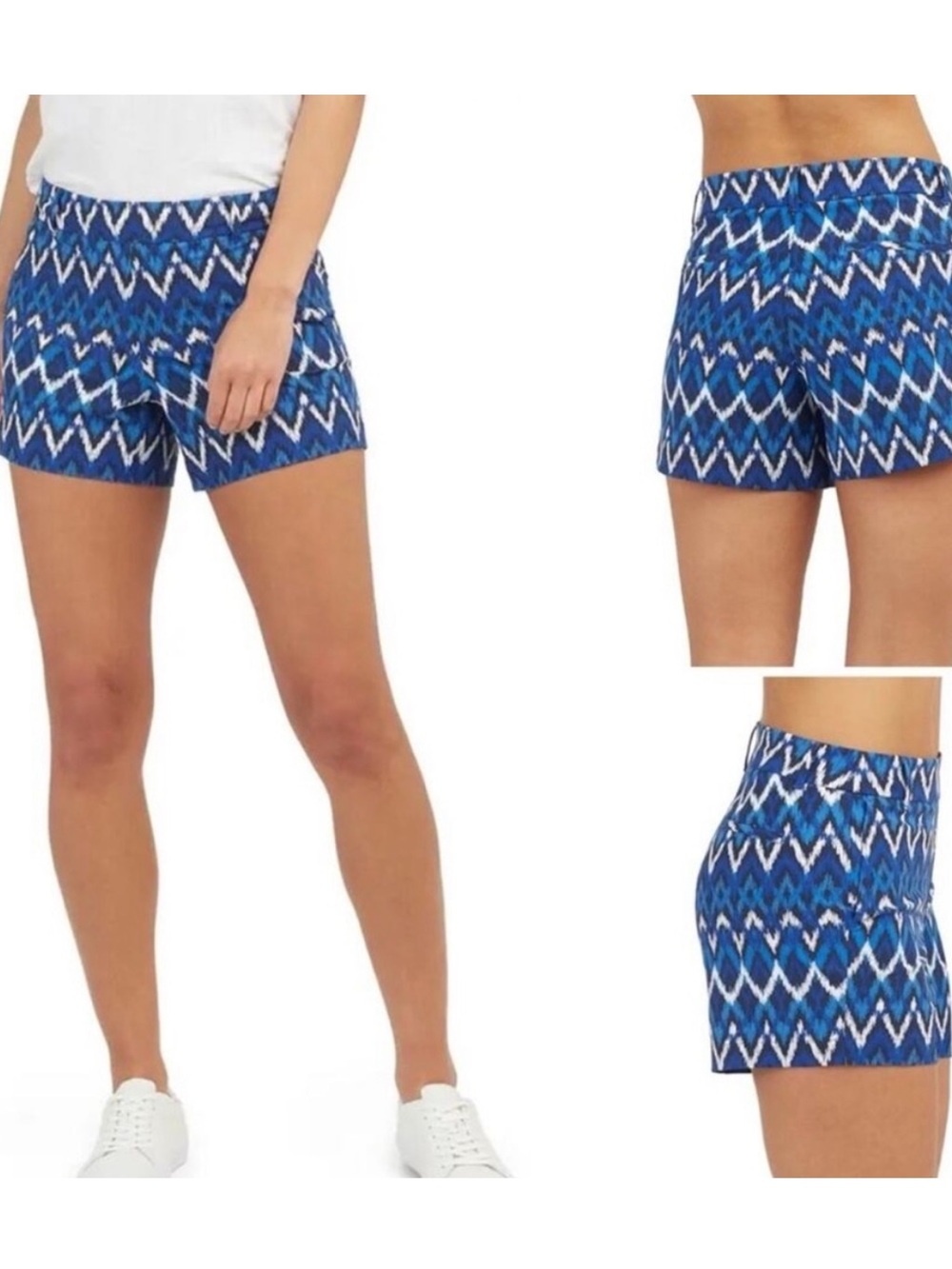 SPANX Sunshine Shorts Blue Ikat Chevron XL